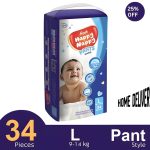 Fresh Happy Nappy Pant System Baby Diaper (L Size) (9-14Kg) (34Pcs)